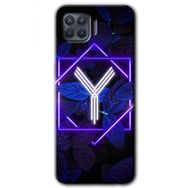 Oppo Reno 4 Lite Dark Neon Yaprak Y Harfi Baskılı Uyumlu Silikon Kılıf