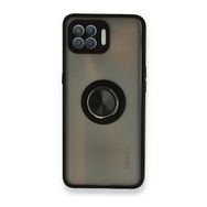 Oppo Reno 4 Lite Montreal Yüzüklü Silikon Kapak Siyah Kılıf