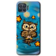 Oppo Reno 4 Lite Owl Bird Stars Baskılı Uyumlu Silikon Kılıf