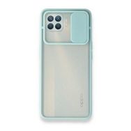 Oppo Reno 4 Lite Palm Buzlu Kamera Sürgülü Silikon Turkuaz Kılıf