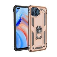 Oppo Reno 4 Lite Sofya Yüzüklü Silikon Kapak Gold Kılıf