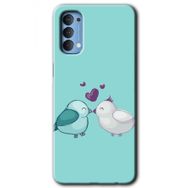 Oppo Reno 4 Mutlu Kuşlar Baskılı Uyumlu Silikon Kılıf
