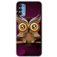 Oppo Reno 4 Owl Bird Branch Baskılı Uyumlu Silikon Kılıf