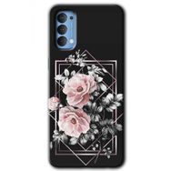 Oppo Reno 4 Retro Çiçek 1 Baskılı Uyumlu Silikon Kılıf