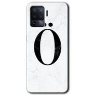 Oppo Reno 5 Lite Beyaz Mermer Desenli Ö Harfi Baskılı Uyumlu Silikon Kılıf