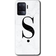 Oppo Reno 5 Lite Beyaz Mermer Desenli Ş Harfi Baskılı Uyumlu Silikon Kılıf