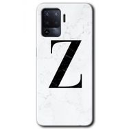 Oppo Reno 5 Lite Beyaz Mermer Desenli Z Harfi Baskılı Uyumlu Silikon Kılıf