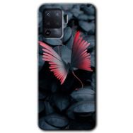 Oppo Reno 5 Lite Dark Butterfly Baskılı Uyumlu Silikon Kılıf