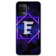 Oppo Reno 5 Lite Dark Neon Yaprak E Harfi Baskılı Uyumlu Silikon Kılıf