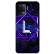 Oppo Reno 5 Lite Dark Neon Yaprak L Harfi Baskılı Uyumlu Silikon Kılıf