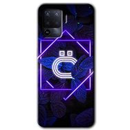 Oppo Reno 5 Lite Dark Neon Yaprak O Harfi Baskılı Uyumlu Silikon Kılıf