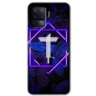Oppo Reno 5 Lite Dark Neon Yaprak T Harfi Baskılı Uyumlu Silikon Kılıf