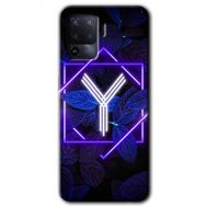 Oppo Reno 5 Lite Dark Neon Yaprak Y Harfi Baskılı Uyumlu Silikon Kılıf
