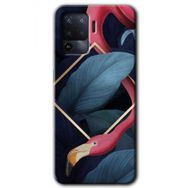 Oppo Reno 5 Lite Flamingo Yaprak Baskılı Uyumlu Silikon Kılıf