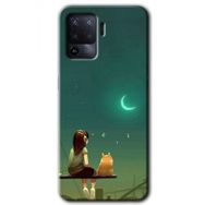 Oppo Reno 5 Lite Kedili Kız Baskılı Uyumlu Silikon Kılıf
