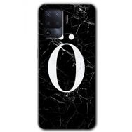 Oppo Reno 5 Lite Siyah Mermer Desenli Ö Harfi Baskılı Uyumlu Silikon Kılıf