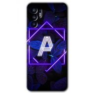 Oppo Reno 6 Dark Neon Yaprak A Harfi Baskılı Uyumlu Silikon Kılıf