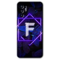 Oppo Reno 6 Dark Neon Yaprak F Harfi Baskılı Uyumlu Silikon Kılıf
