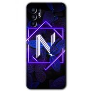 Oppo Reno 6 Dark Neon Yaprak N Harfi Baskılı Uyumlu Silikon Kılıf