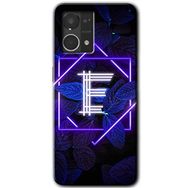 Oppo Reno 7 4G Dark Neon Yaprak E Harfi Baskılı Uyumlu Silikon Kılıf