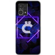 Oppo Reno 7 4G Dark Neon Yaprak Ö Harfi Baskılı Uyumlu Silikon Kılıf