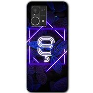 Oppo Reno 7 4G Dark Neon Yaprak Ş Harfi Baskılı Uyumlu Silikon Kılıf