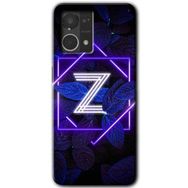 Oppo Reno 7 4G Dark Neon Yaprak Z Harfi Baskılı Uyumlu Silikon Kılıf