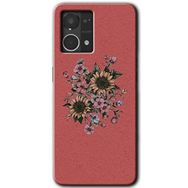 Oppo Reno 7 4G Retro Çiçek Baskılı Uyumlu Silikon Kılıf