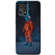 Oppo Reno 7 4G Smoke Astronot Baskılı Uyumlu Silikon Kılıf