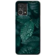 Oppo Reno 7 4G Yağmurlu Yaprak Baskılı Uyumlu Silikon Kılıf