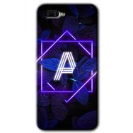 Oppo RX 17 Neo Dark Neon Yaprak A Harfi Baskılı Uyumlu Silikon Kılıf