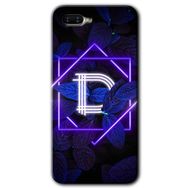 Oppo RX 17 Neo Dark Neon Yaprak D Harfi Baskılı Uyumlu Silikon Kılıf