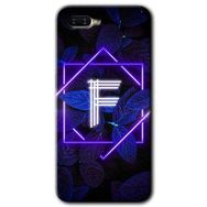 Oppo RX 17 Neo Dark Neon Yaprak F Harfi Baskılı Uyumlu Silikon Kılıf