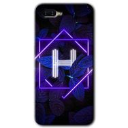 Oppo RX 17 Neo Dark Neon Yaprak H Harfi Baskılı Uyumlu Silikon Kılıf