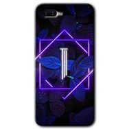 Oppo RX 17 Neo Dark Neon Yaprak I Harfi Baskılı Uyumlu Silikon Kılıf