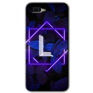 Oppo RX 17 Neo Dark Neon Yaprak L Harfi Baskılı Uyumlu Silikon Kılıf