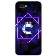 Oppo RX 17 Neo Dark Neon Yaprak Ö Harfi Baskılı Uyumlu Silikon Kılıf