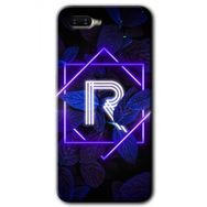 Oppo RX 17 Neo Dark Neon Yaprak R Harfi Baskılı Uyumlu Silikon Kılıf