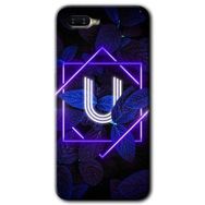 Oppo RX 17 Neo Dark Neon Yaprak Ü Harfi Baskılı Uyumlu Silikon Kılıf