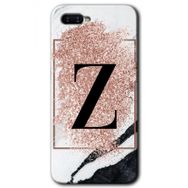 Oppo RX 17 Neo Pembe Mermer Desenli Z Harfi Baskılı Uyumlu Silikon Kılıf