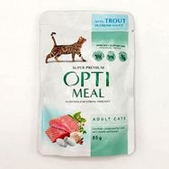 Optimeal 12x85 gr Alabalıklı Krema Soslu Yetişkin Yaş Kedi Maması