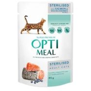 Optimeal 85 gr Kısırlaştırılmış Somonlu ve Yaban Mersinli Kedi Maması