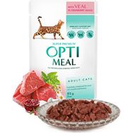 Optimeal Dana Etli Kızılcık Soslu 6x85 gr Yaş Kedi Mama