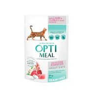 Optimeal Sensitive Digestion Kuzu Etli ve Hindili 85 gr Konserve Yetişkin Kedi Maması