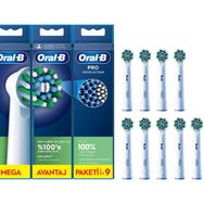 Oral-B EB50 Cross Action 9'lu Beyaz Yedek Diş Fırçası Başlığı