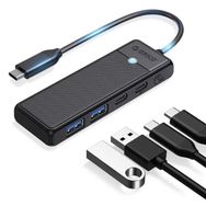 Orico 4 Portlu Type-C To USB 3.0 / Type-C Pd 100W Yüksek Hızlı 5 Gbps Siyah Çoklayıcı Hub