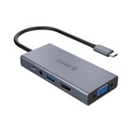 Orico Koyu Gri Type-C to USB 3.0 HDMI VGA AUX PD Çoklayıcı Dönüştürücü HUB