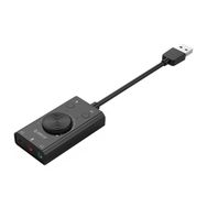 Orico USB 2.0 TRS TRRS 3.5 mm Siyah Ses Ayar Tekerlekli Jack Girişli Harici Ses Kartı