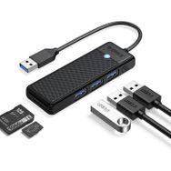 Orico USB 3.0 To 3.0 TF 3 Portlu USB 3.0 Çoklayıcı Siyah SD Kart Okuyucu Adaptör