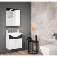 Orka 65 Asma Freze Siyah Duru Banyo Dolabı